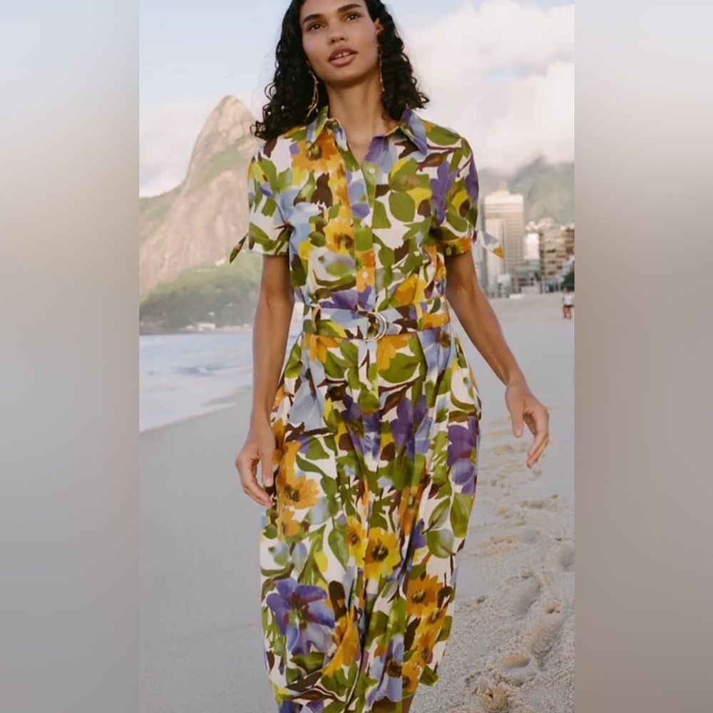 Zara Poplin Shirt Dress with Belt